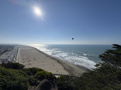 View of Ocean Beach from Sutro Park